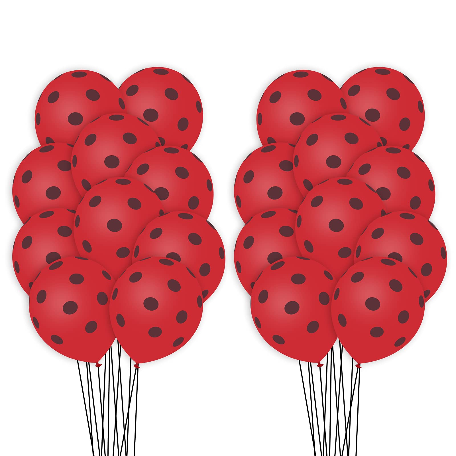 50 Pcs Ladybug Balloons Red Black Polka Dots Balloon 12 Inches Latex Party Balloon for Ladybug Theme Party Wedding Birthday Party Festival Decorations
