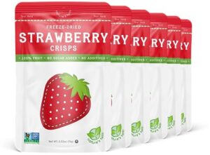 nature's turn freeze-dried fruit snacks, strawberry crisps, pack of 6 (0.53 oz each)