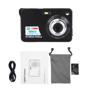 evtscan mini digital camera, 1080p hd 2.7" lcd screen 8x digital zoom 18mp 30fps video camera for kids children gift(black)