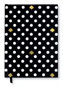 kate spade new york undated daily planner, large journal planner, to do list notebook, black/gold hardcover personal organizer, polka dots
