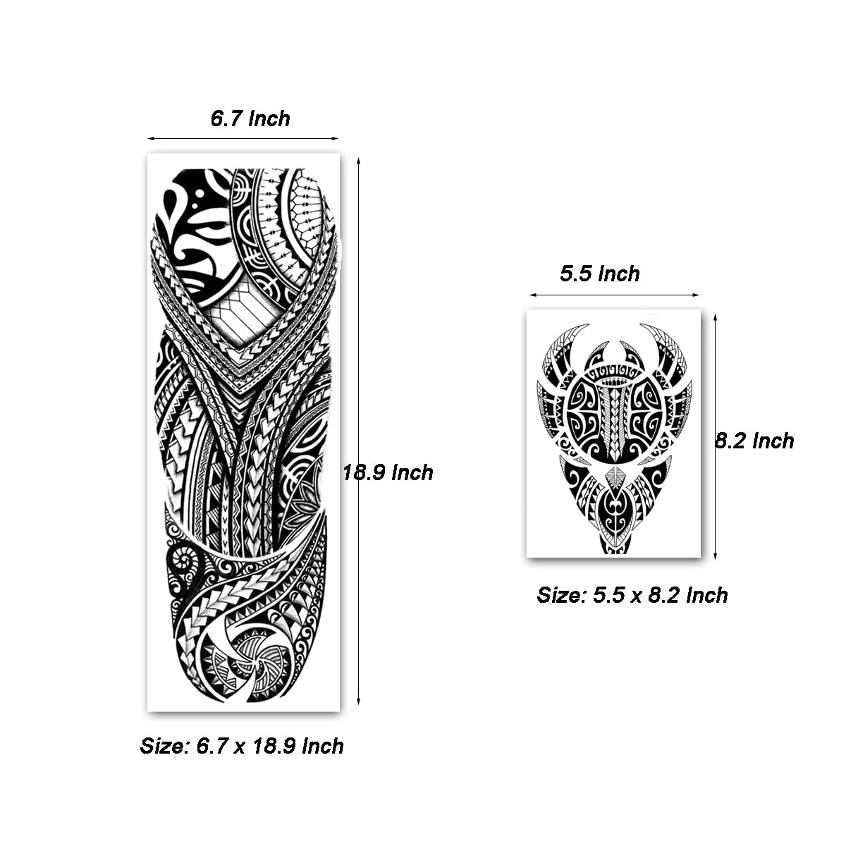 Kotbs 15 Sheets Tribal Totem Tempoary Tattoo Sleeves for Men Women, 5 Sheets Full Arm Tattoo Sleeve and 10 Sheets Half Arm Tattoo Stickers, Waterproof Large Fake Tattoos Body Art Temporary Tattoo