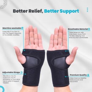 Hotcakes Wrist Supports (2PCS) for Carpal Tunnel Syndrome, Arthritis and Tendonitis – Breathable Hand and Wrist Brace Provides Wrist Splint for Joint Pain