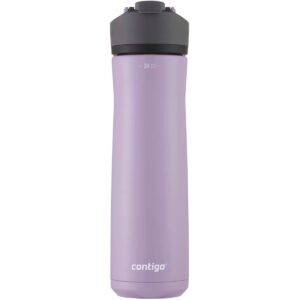 contigo cortland chill 2.0 stainless steel vacuum-insulated water bottle with spill-proof lid, keeps drinks hot or cold for hours with interchangeable lid, 24oz, lavender