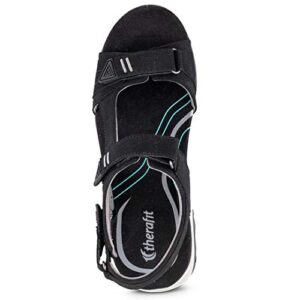 Therafit Kendall Women's Water Resistant Sport Sandal - Black 8