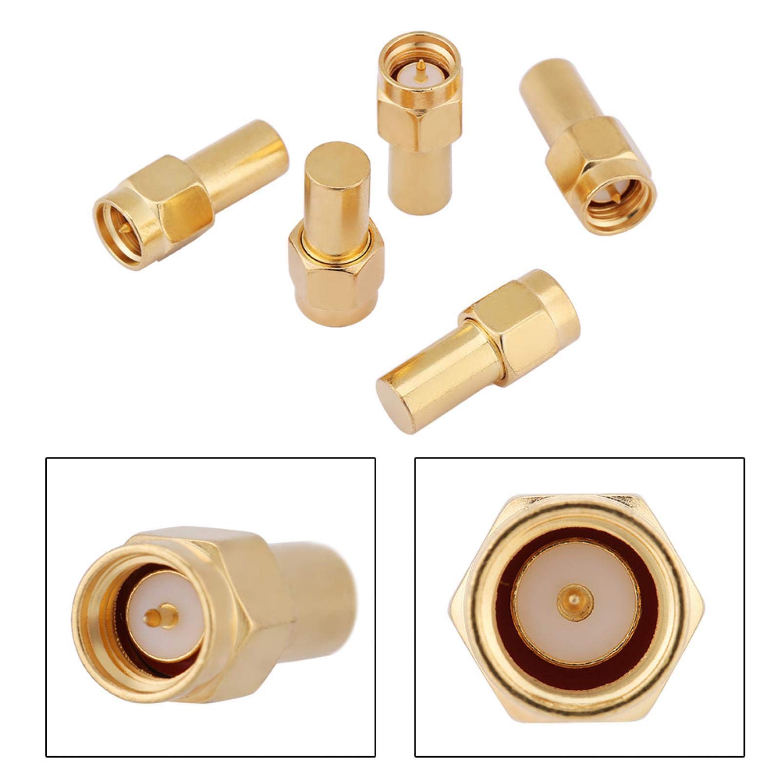 SMA Terminators, 5Pcs SMA Male Connector Coaxial Matched Terminator Termination Load 50 Ohm 2W, SMA Male Coaxial Load 50 Ω, Used for Electrical Components Instruments