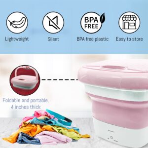 Mini Portable Washing Machine - Folding Washing Machine - Bucket Washer for Clothes Laundry- Collapsible Washing Machine - Underwear Washing Machine for Camping, RV, Travel, Small Spaces