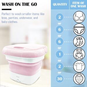 Mini Portable Washing Machine - Folding Washing Machine - Bucket Washer for Clothes Laundry- Collapsible Washing Machine - Underwear Washing Machine for Camping, RV, Travel, Small Spaces