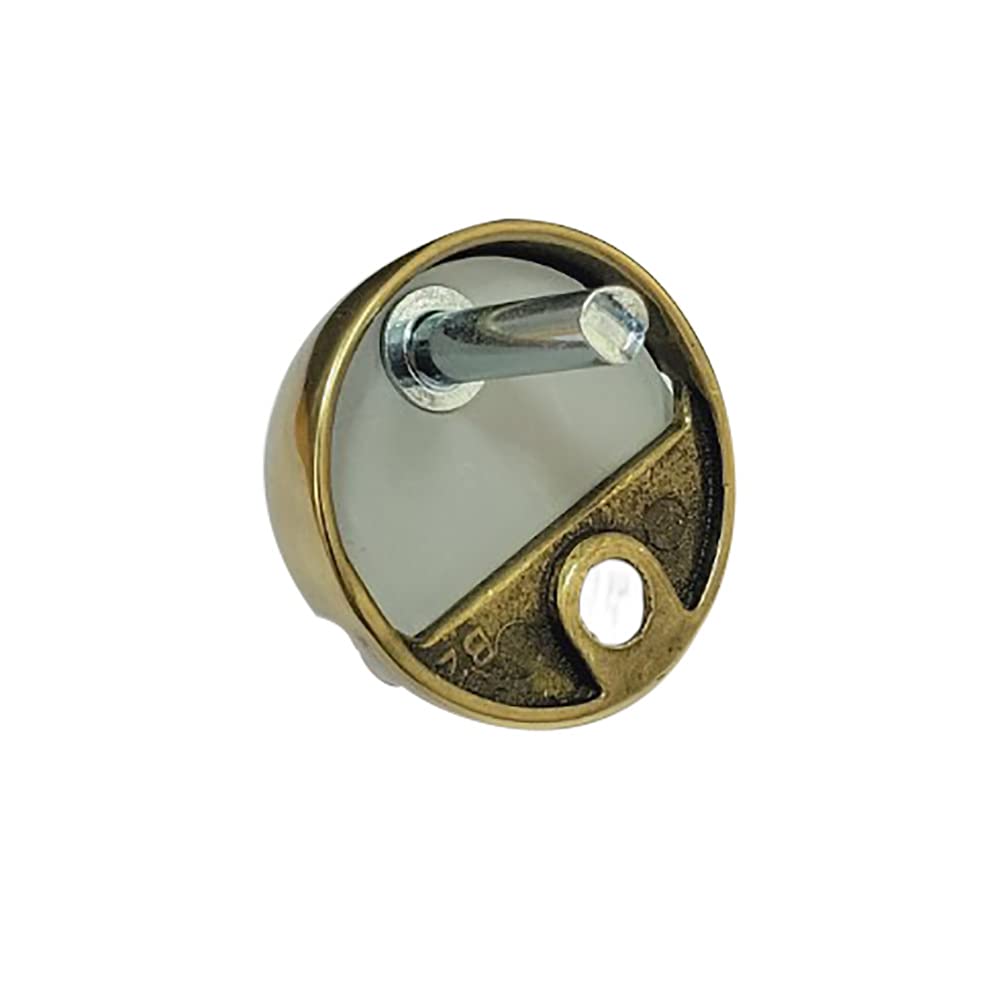 QCAA Solid Brass Low Dome Floor Door Stop, 1/4"-3/4" Clearance from Floor Buttom, Polished Brass, 2 Pack, Made in Taiwan