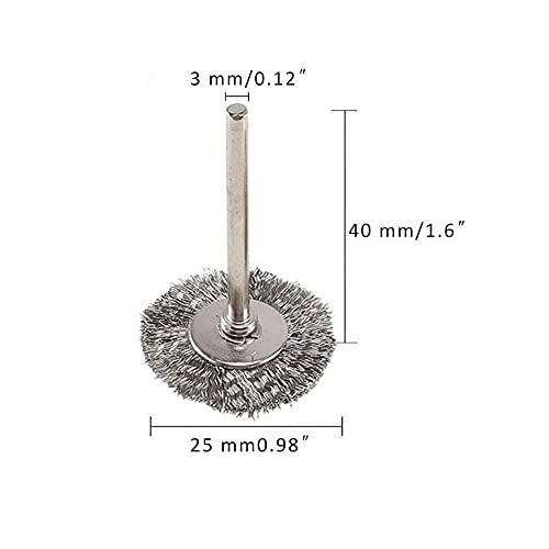 15 Pcs T Shape Stainless Steel Wire Brushes Wheel 1/8'' Mandrel Rust Removed Polishing Wheel For Dremel Rotary Tool