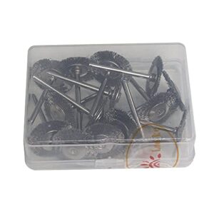 15 Pcs T Shape Stainless Steel Wire Brushes Wheel 1/8'' Mandrel Rust Removed Polishing Wheel For Dremel Rotary Tool