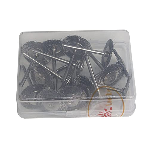 15 Pcs T Shape Stainless Steel Wire Brushes Wheel 1/8'' Mandrel Rust Removed Polishing Wheel For Dremel Rotary Tool