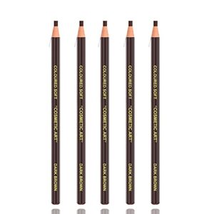 waterproof eyebrows pencil microblading eyebrow pen supplies pull cord peel-off brow pencil create long-lasting clear wild eyebrows (5 dark brown)