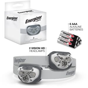 Energizer LED Headlamp PRO (2-Pack), IPX4 Water Resistant Headlamps, High-Performance Head Light for Outdoors, Camping, Running, Storm, Survival LED Light for Emergencies (Batteries Included)