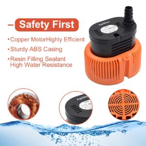 AgiiMan Pool Cover Pump Above Ground - Submersible Sump Pump, Water Removal with 16' Drainage Hose and 25 Feet Power Cord, 850 GPH, 3 Adapters, Orange