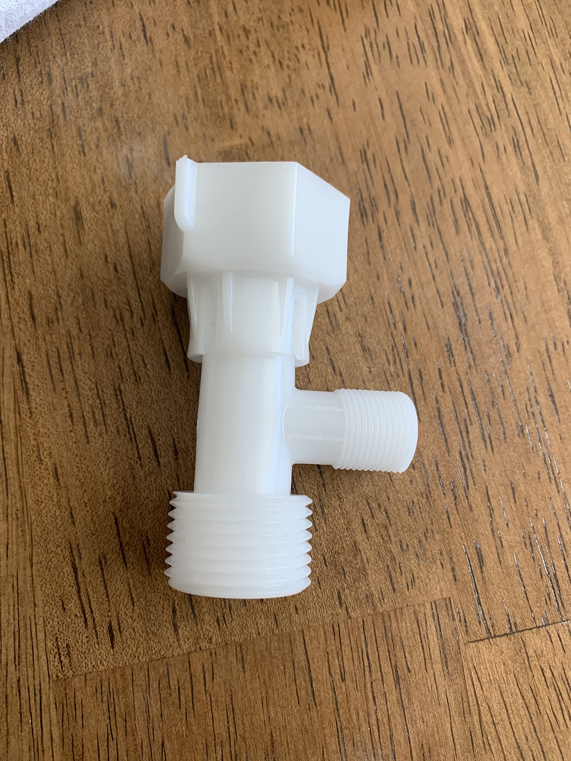 LeonKing Bidet US 7/8"(15/16") Up and down and 3/8" side T adapter plastic 3 way connector with rubber washer