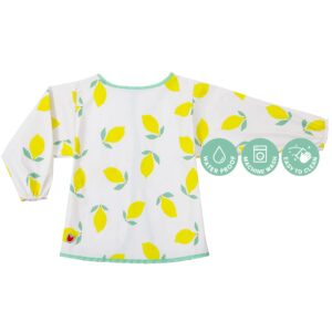 babytolove smart smock | waterproof coverall | stay clean, mom’s favorite | mealtime and activity coverup | happy lemon