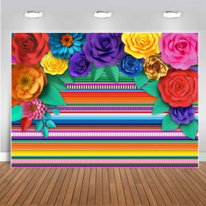 mexican theme party striped backdrop fiesta cinco de mayo paper flowers background party decoration for cake table decor photo booth 10x8ft 071