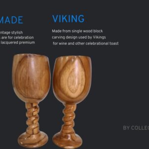 Handmade Wooden Shine Goblet Wine Glass Natural Wooden Wine Chalice Rustic Goblet Cup Drinkware Cummunion Toast Set of 2