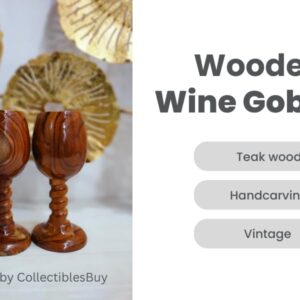 Handmade Wooden Shine Goblet Wine Glass Natural Wooden Wine Chalice Rustic Goblet Cup Drinkware Cummunion Toast Set of 2