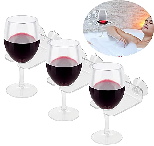 WANLIAN Wine glass holder, portable glass holder for acrylic bathroom and shower room, used for champagne, wine, martini, drink glass holder (3 pcs)