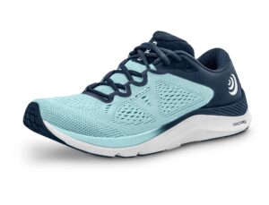 topo athletic women's fli-lyte 4 comfortable cushioned durable 3mm drop road running shoes, athletic shoes for road running, powderblue/white, size 9