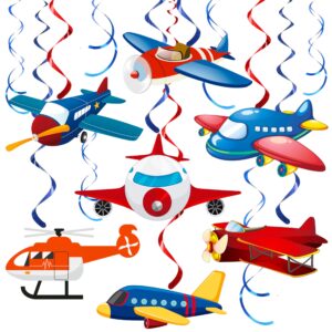 airplane hanging swirls airplane birthday party decorations helicopter foil swirls plane party ceiling streamers for airplane theme baby shower supplies