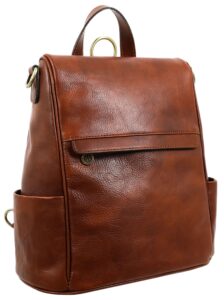 time resistance leather backpack convertible to shoulder bag full grain real leather travel versatile rucksack