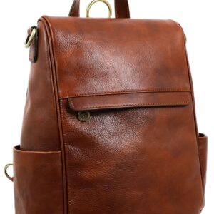 Time Resistance Leather Backpack Convertible to Shoulder Bag Full Grain Real Leather Travel Versatile Rucksack