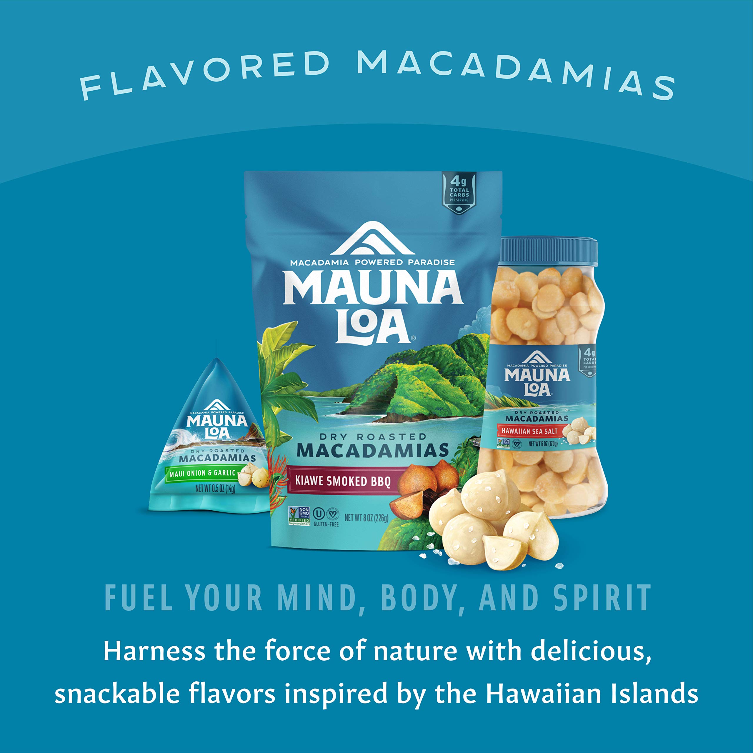 Mauna Loa Premium Hawaiian Roasted Macadamia Nuts, Unsalted, 8 Oz Bag (Pack of 1)