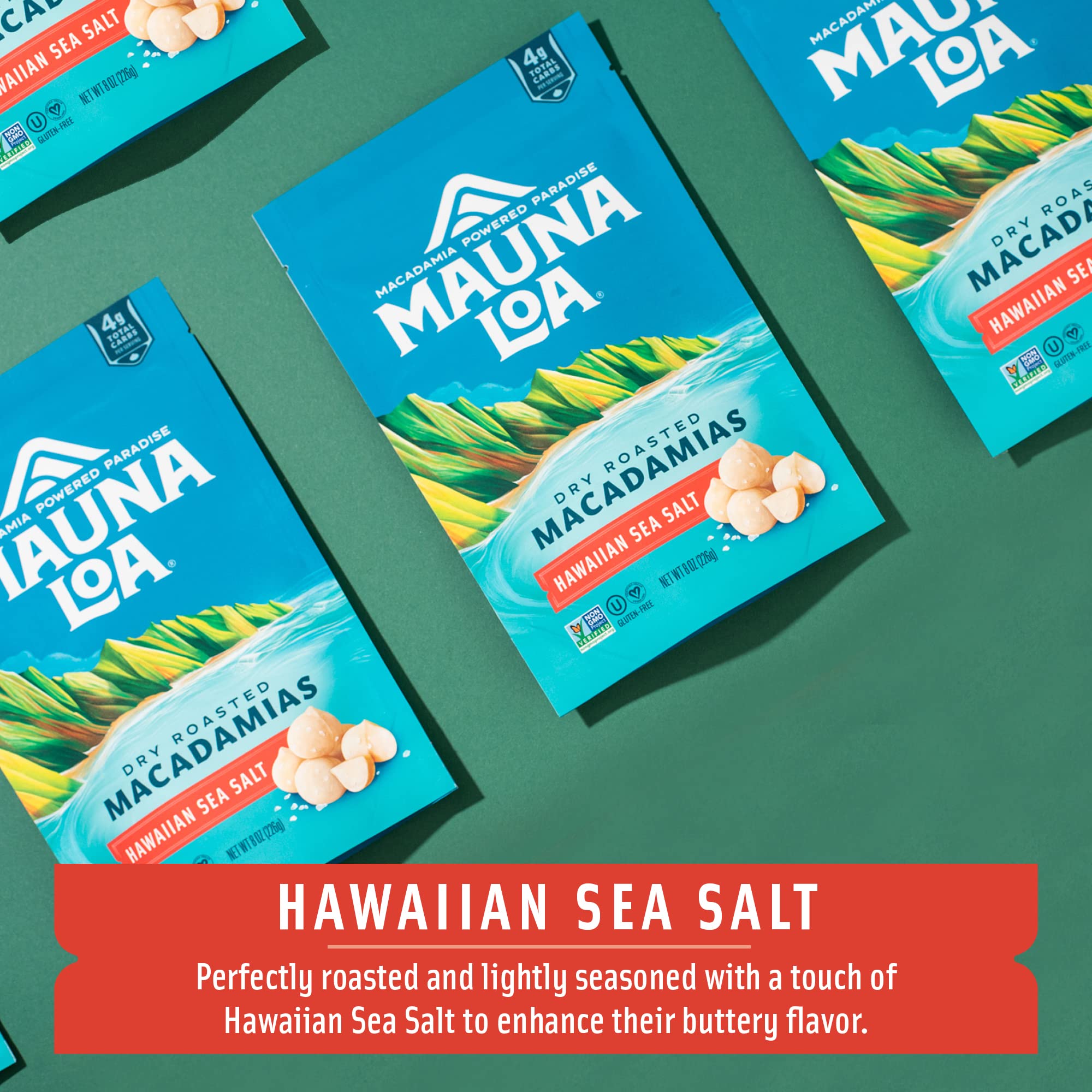 Mauna Loa Premium Hawaiian Roasted Macadamia Nuts, Sea Salt Flavor, 8 Oz