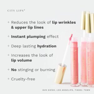 City Beauty City Lips - Plumping Lip Gloss - Hydrate & Volumize - All-Day Wear - Hyaluronic Acid & Peptides Visibly Smooth Lip Wrinkles - Cruelty-Free (Nude)