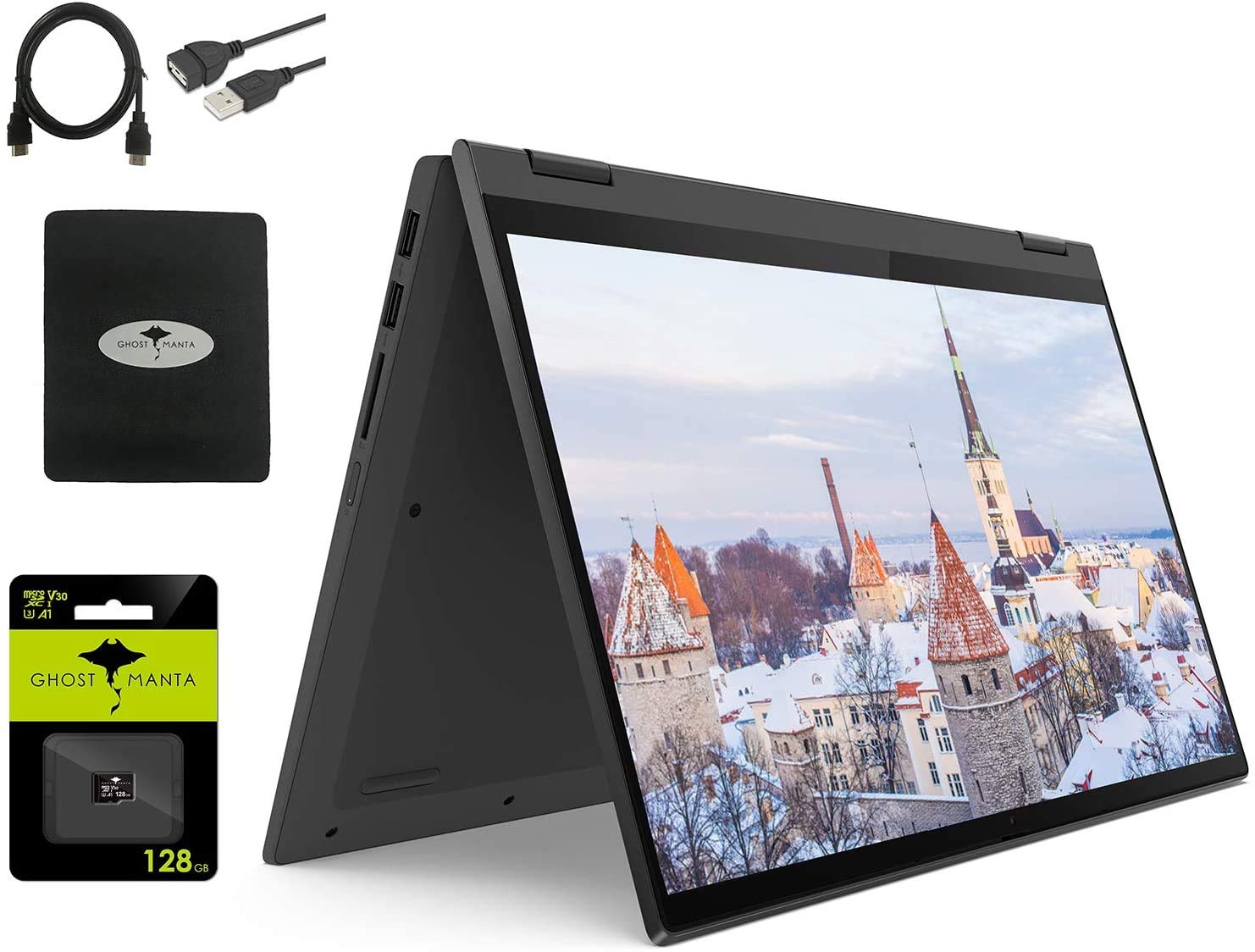 Lenovo 2021 IdeaPad Flex 5 14" Convertible Laptop, 14-inch FHD 2-in-1 Touch-Screen Display, AMD Ryzen 3 4300U(Beat i5-8265U), 4GB RAM, 256GB NVMe SSD, Windows 10 S w/GM Bundle