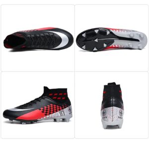 Qzzsmy Men Cleats Soccer Unisex's Ag Cleats Outdoor Training Ag CD1808-M1-40