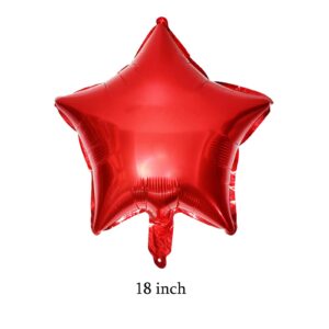 Wdecorm 14Pcs Volleyball Balloons Set, 4Pcs 18 inch 10 Pcs Red Blue Star Mylar for Sports Themed Birthday Baby Shower Senior Night Celebration Party Decoration Supplies