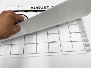 2024-2025 academic year desk calendar black/white with previews, 12 months from august 2024-july 2025 with notes space and holidays, 13” x 19” wall/desk calendar for teacher planner, daily planning, lesson plans, classroom office home, organization