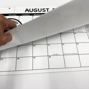 2024-2025 Academic Year Desk Calendar Black/White with Previews, 12 months from August 2024-July 2025 with notes space and holidays, 13” x 19” Wall/Desk Calendar for Teacher Planner, Daily Planning, Lesson Plans, Classroom Office Home, Organization