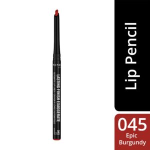 Rimmel Lasting Finish Exaggerate Automatic Lip Liner - Rich, Smooth Formula for Long Lasting Lip Looks - 45 Epic Burgundy, .01oz