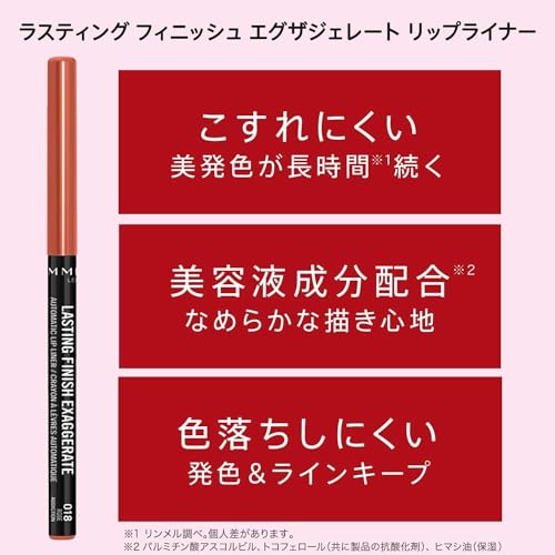 Rimmel Lasting Finish Exaggerate Automatic Lip Liner - Rich, Smooth Formula for Long Lasting Lip Looks - 024 Red Diva, .01oz