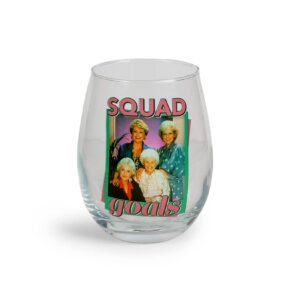 silver buffalo the golden girls squad goals stemless glass | holds 20 ounces