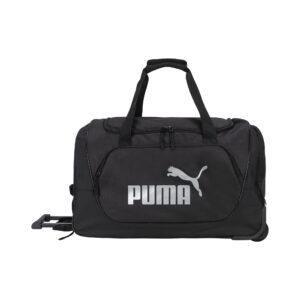 puma evercat 22" wanderer rolling duffel bag, black/silver, one size