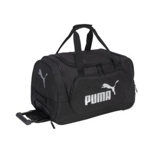 PUMA Evercat 22" Wanderer Rolling Duffel Bag, Black/Silver, One Size