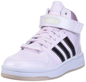 adidas women's postmove mid basketball shoe, almost pink/silver metallic/magic mauve, 7