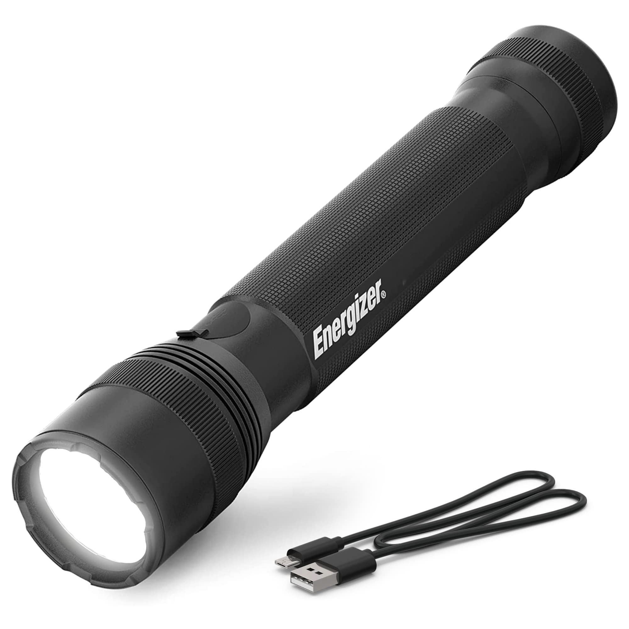 Energizer TacR-1000 LED Tactical Flashlight, Bright Rechargeable Flashlight for Emergencies and Camping Gear, Water Resistant Flashlight, USB Included, Pack of 1, Black