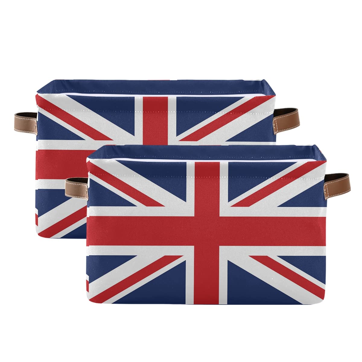 TropicalLife The Union Jack UK Flag Storage Bin with Handle Foldable Canvas Storage Basket Box Cube Organizer for Bedroom Home Office Closet Shelve Clothes Toy,1PC