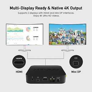MINIX Z83-4 MAX 4GB/128GB Fanless Mini PC, Intel Cherry Trail Windows 10 Pro [Dual-Band Wi-Fi/Gigabit Ethernet/Dual Output/4K/BT/Auto Power On]. Sold Directly