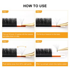 NAGARAKU Easy Fan Eyelash Extensions Volume Lash 0.05 D curl 8-15mm Mix Tray Rapid Blooming Faux Mink Cluster For Beginners Soft Professional Lash Supplies