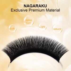 NAGARAKU Easy Fan Eyelash Extensions Volume Lash 0.05 D curl 8-15mm Mix Tray Rapid Blooming Faux Mink Cluster For Beginners Soft Professional Lash Supplies