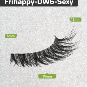 Eyelashes Lashes False Eyelashes Natural Eyelashes Wispy Lashes Mink Lashes False Eyelashes Natural 6 Pairs Frihappy DW6-Sexy