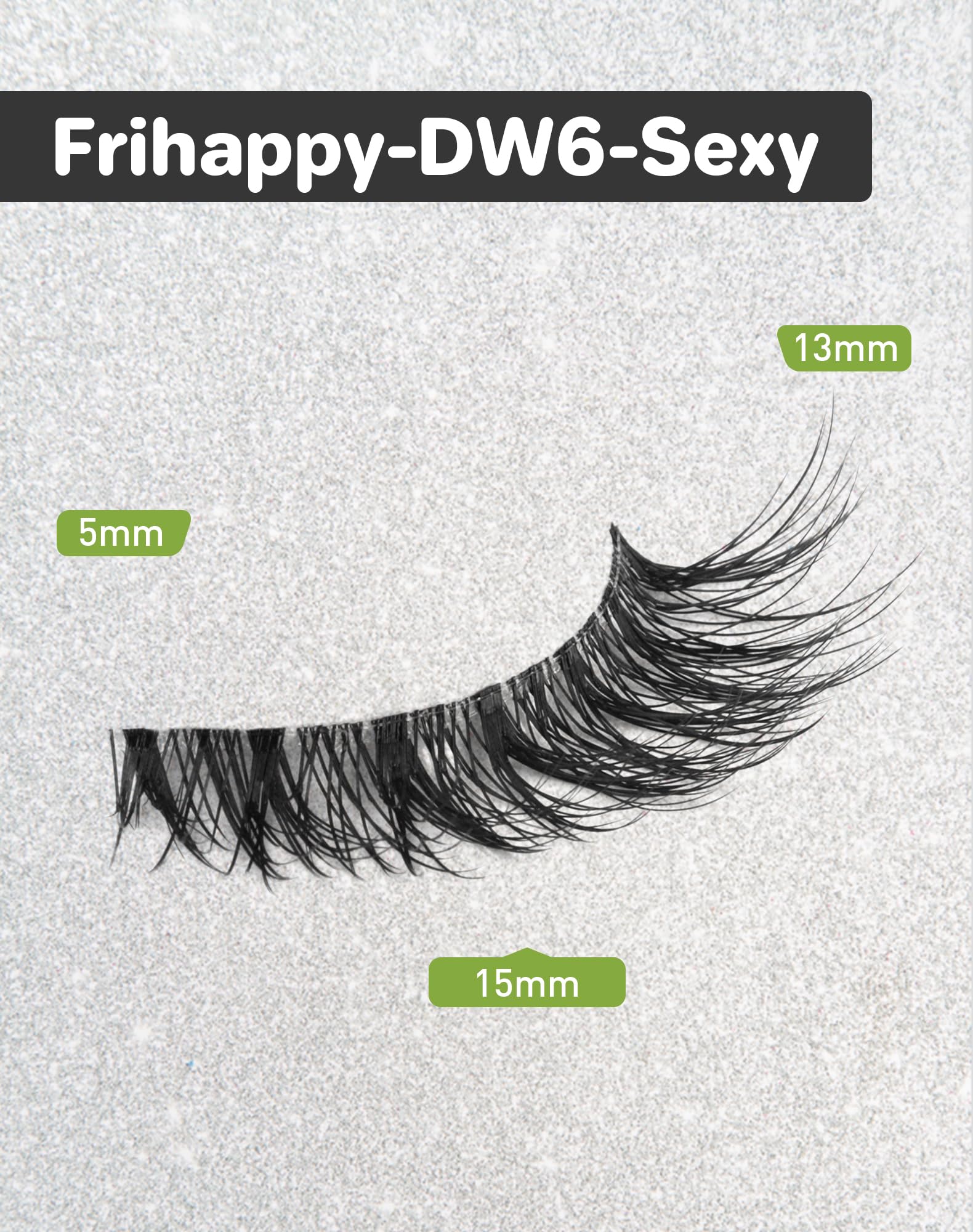 Eyelashes Lashes False Eyelashes Natural Eyelashes Wispy Lashes Mink Lashes False Eyelashes Natural 6 Pairs Frihappy DW6-Sexy