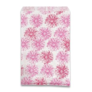 888 display usa, inc 50 pcs of 6” x 9” pink flower paper gift bags – shopping/sales/tote bags
